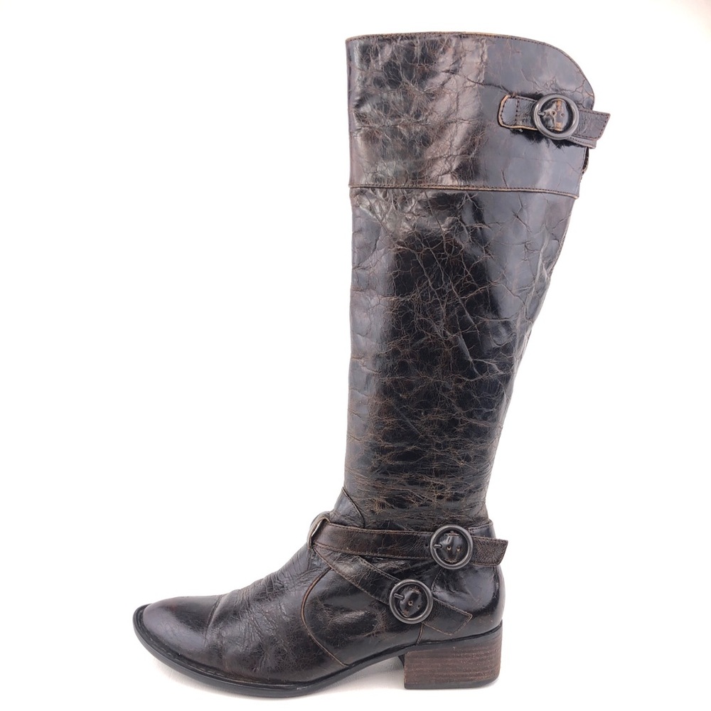 Born Crown Lira Brush-off Leather Tall Riding Boots 8.5